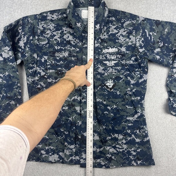 US Navy Shirt Mens M Reg Work Uniform NWU Type I Blue‎ Digital Camo Blouse WORK - Picture 5 of 7